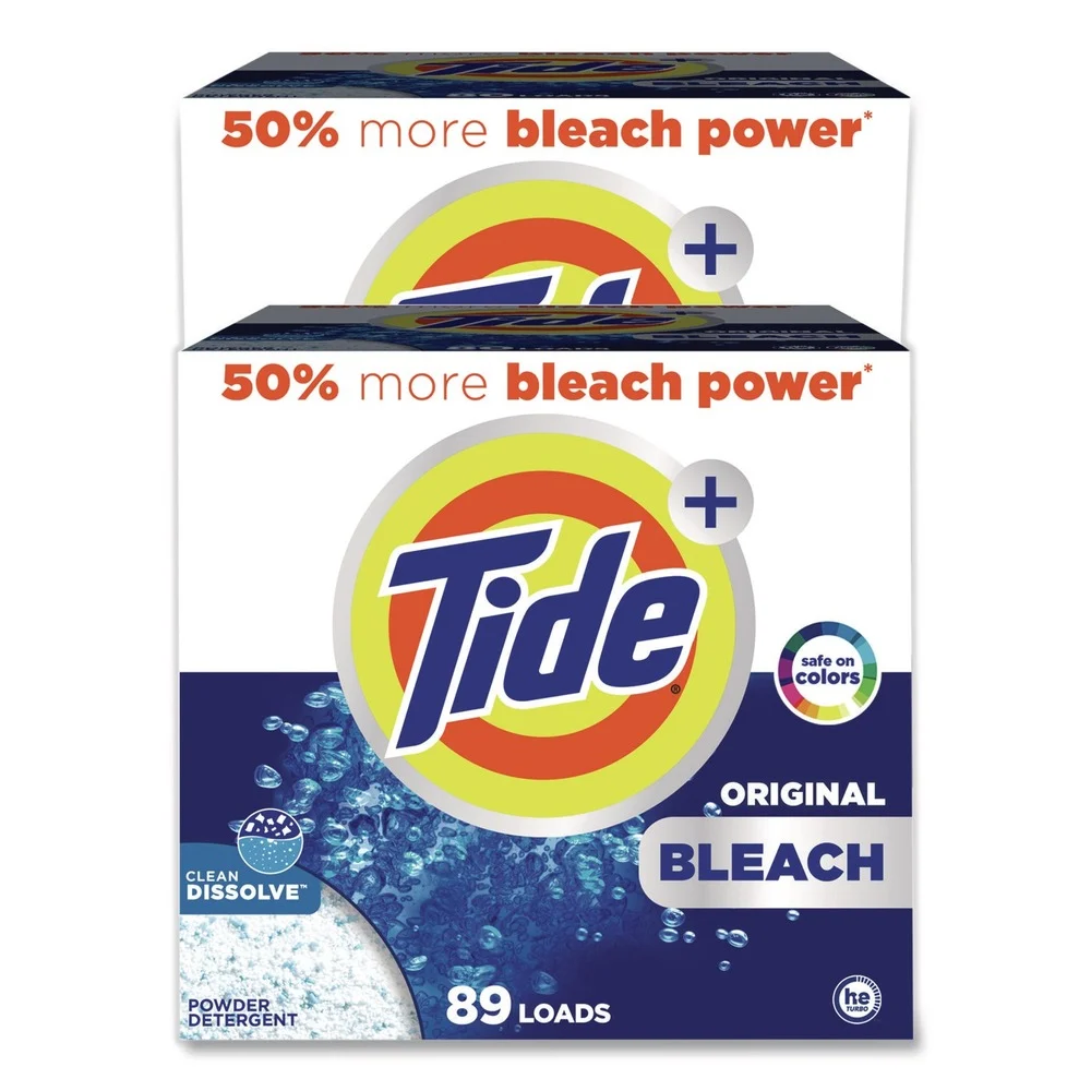 Tide 129 oz. 80 Loads Laundry Detergent with Bleach - Tide Original Scent (2/Carton)