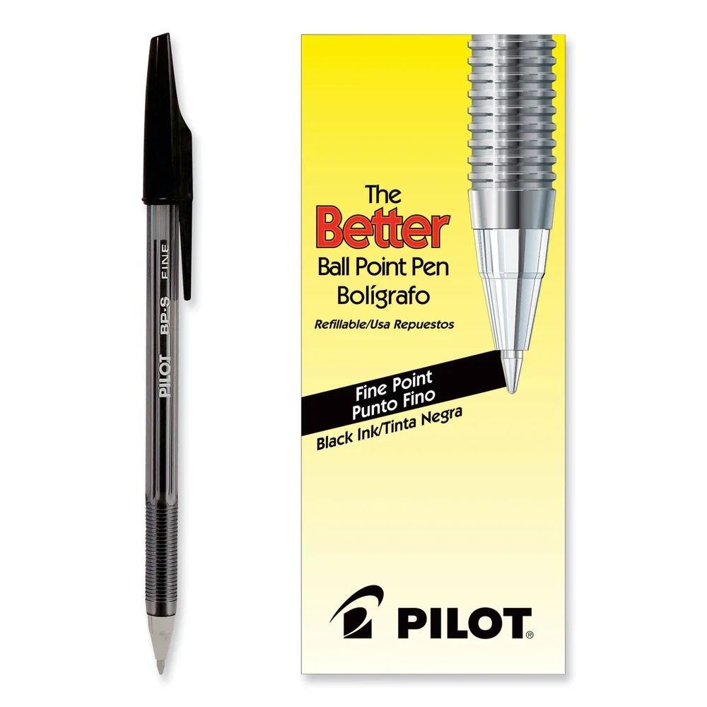 Pilot Better Fine 0.7 millimeter Stick Ballpoint Pen - Black Ink/Smoke Barrel (1-Dozen)
