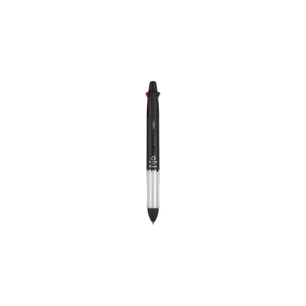 Pilot Dr. Grip 4 Plus 1 Multi-Color 0.7mm/0.5mm Ballpoint Pen/Pencil - Black/Blue/Green/Red Ink/Black Barrel