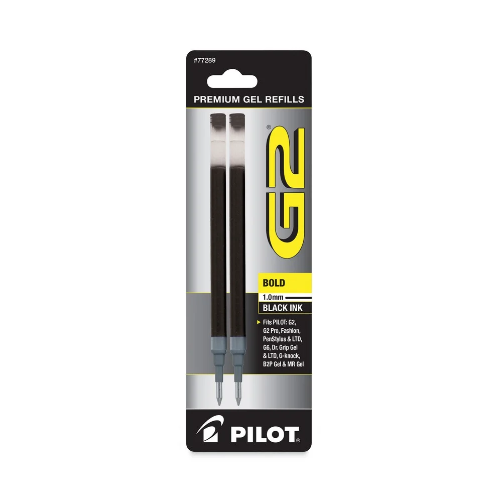 Pilot Bold Conical Tip Refill for Pilot G2 Gel Ink Pens - Black Ink (2/Pack)