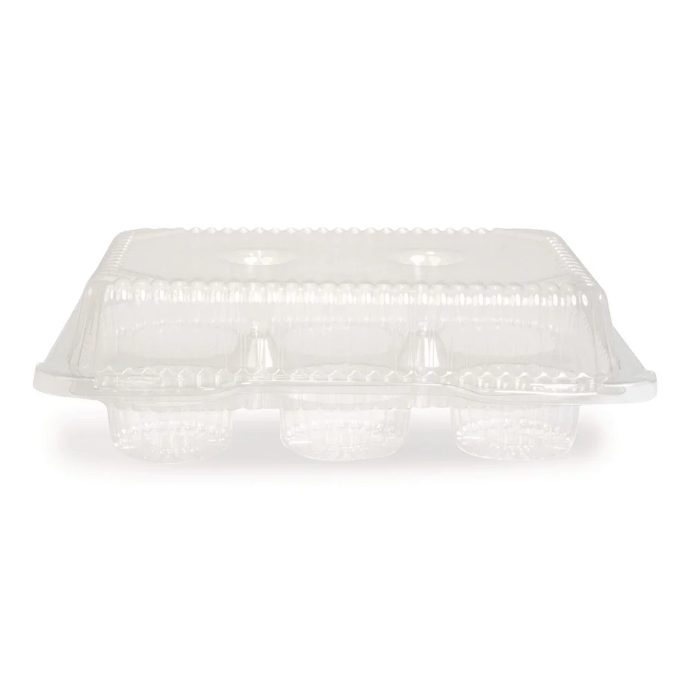 Plastifar Bakery Containers, Muffin/Cupcake, 7.25 x 9.88 x 3.13, Clear, 250/Carton