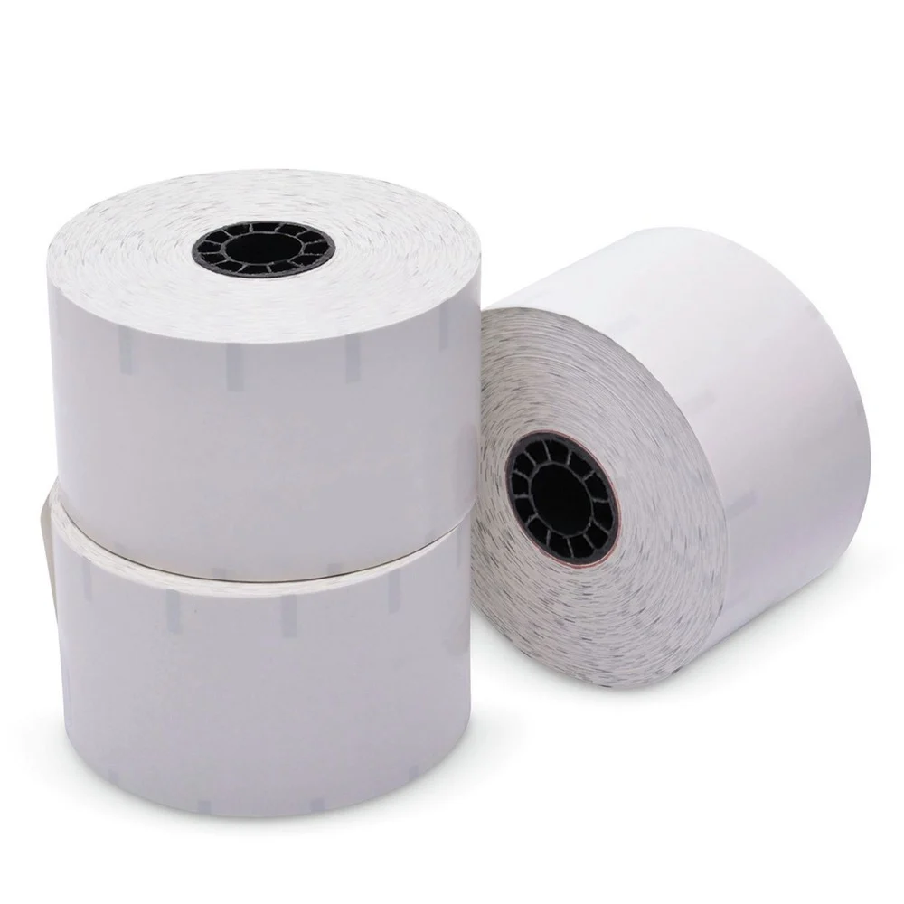 PM Company 2.28 in. x 350 ft. Sticky Media - White (12 Rolls/Carton)
