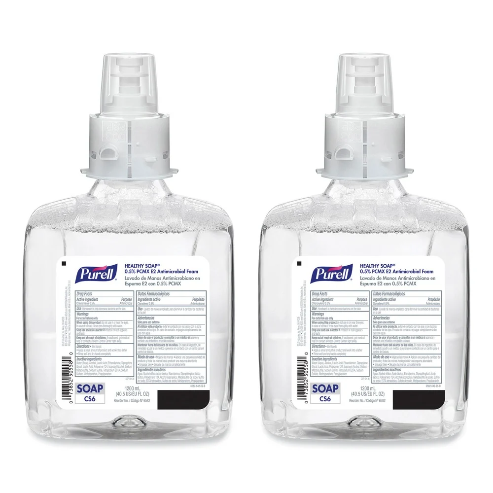 PURELL 6582-02 HEALTHY SOAP 0.5 Percent PCMX E2 Antimicrobial Foam Refill for CS6 Dispensers - Fragrance-Free (2/Carton)