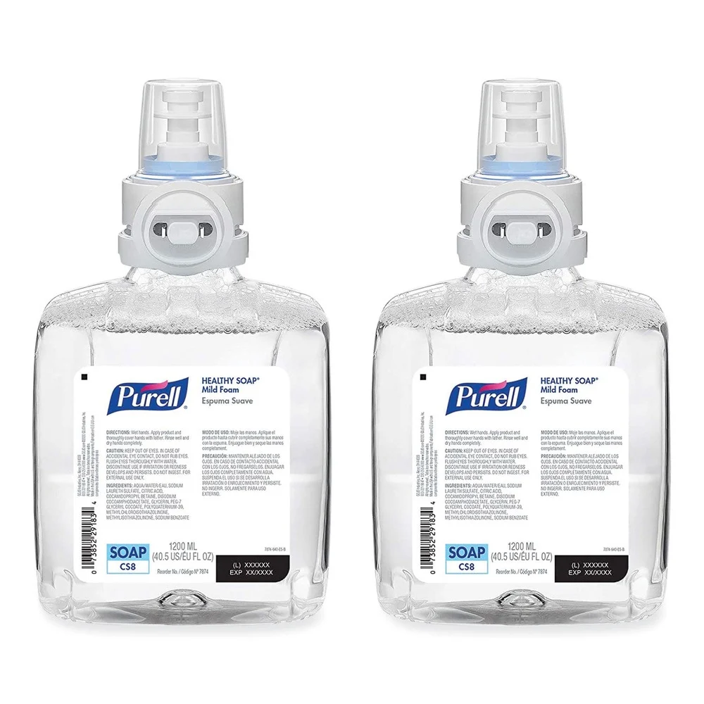 PURELL 7874-02 Professional HEALTHY SOAP 1,200 mL Mild Foam Refill for CS8 Dispensers - Fragrance-Free (2/Carton)