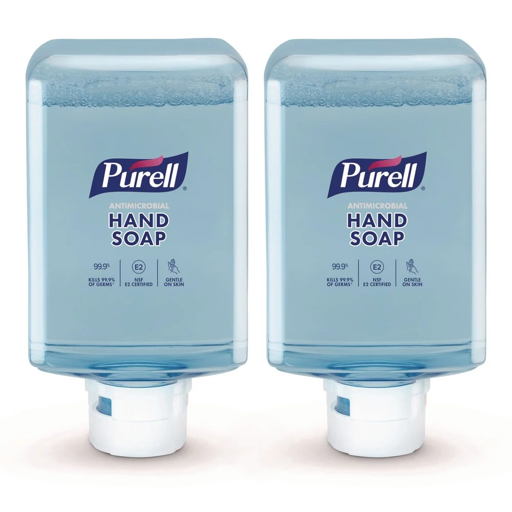 PURELL 8383-02 1,200 mL Antimicrobial Foaming Hand Soap Refill for ES10 Dispensers - Fragrance-Free (2/Carton)