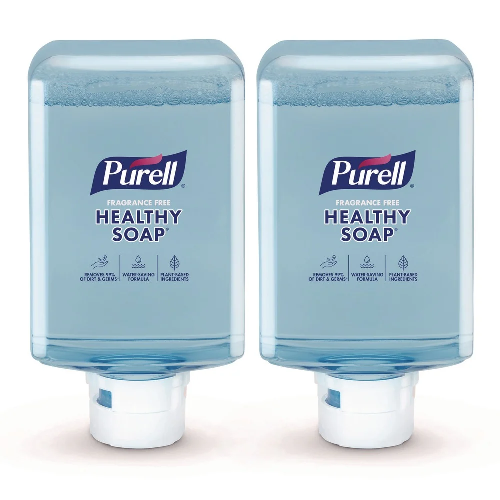 PURELL 8385-02 1,200 mL Healthy Soap with Clean Release Technology Refill for ES10 Dispensers - Fragrance-Free (2/Carton)