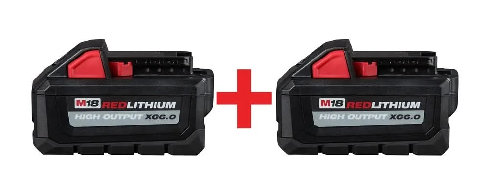 Milwaukee 48-11-1865 M18 REDLITHIUM HIGH OUTPUT XC 6.0Ah Battery, 2-Pack