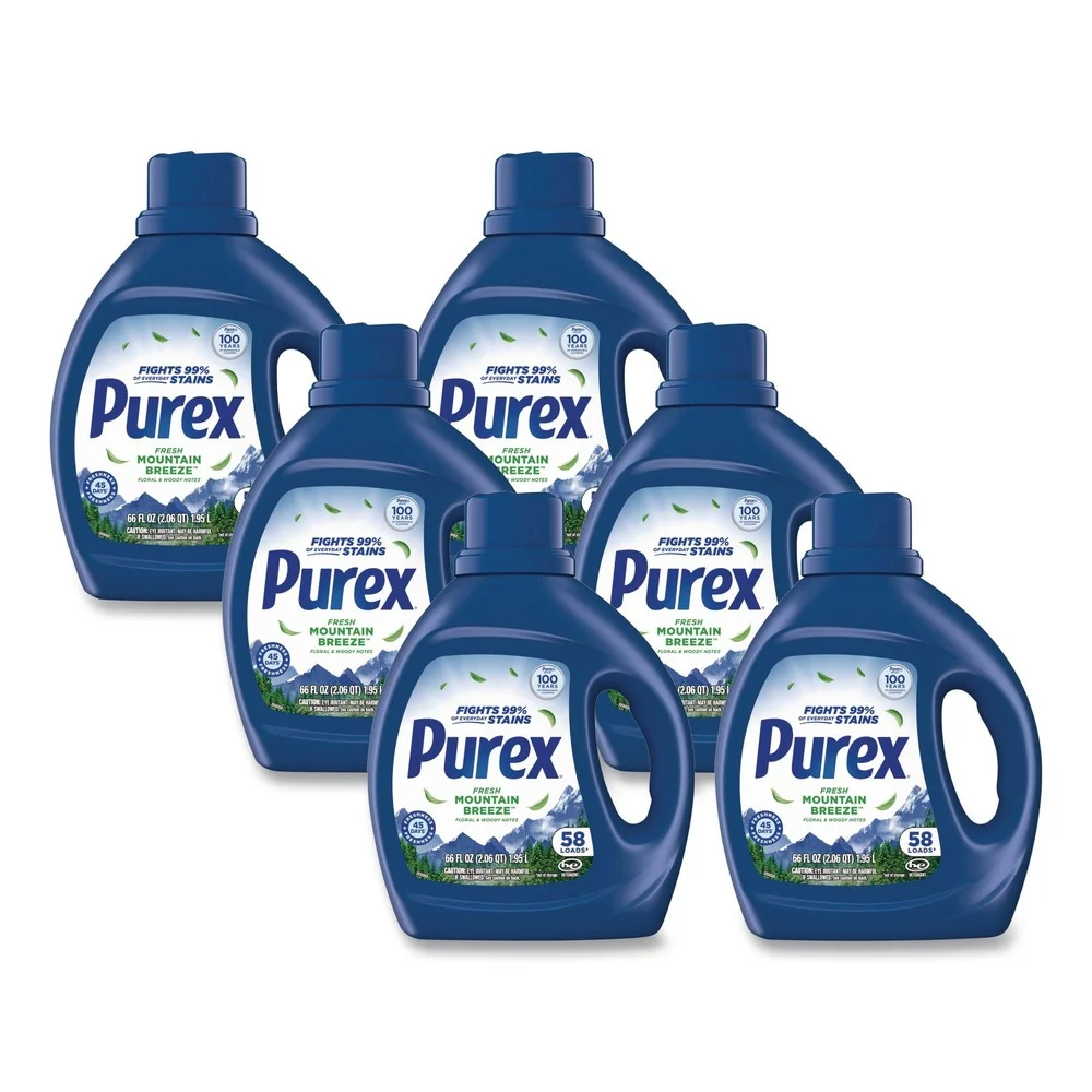 Purex 66 oz 58 Loads Liquid Laundry Detergent - Mountain Breeze (6/Carton)