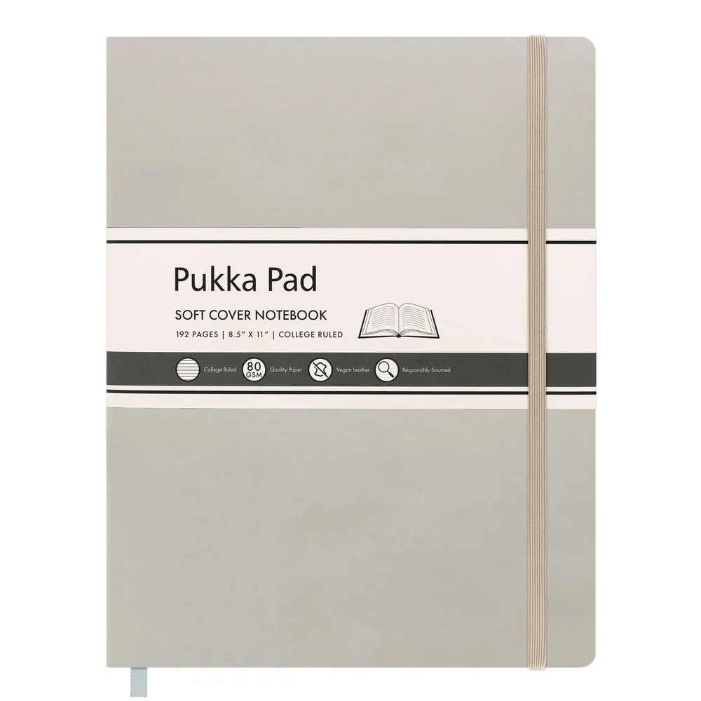 PUKKA PAD 96-Sheets 11 in. x 8.5 in. College Rule Soft Cover Notebook - Pebble Cover