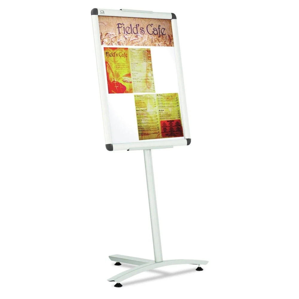 Quartet 18 in. x 24 in. Frame, 54 in. High Improv Lobby Clip-Frame Pedestal Sign - Aluminum