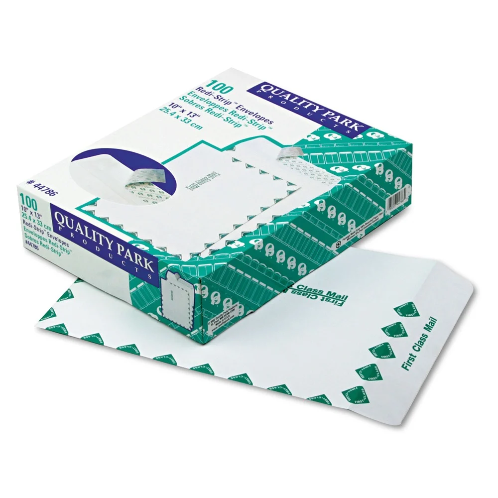 Quality Park 10 in. x 13 in. #13 1/2 Cheese Blade Flap Redi-Strip Catalog Envelope - White (100/Box)