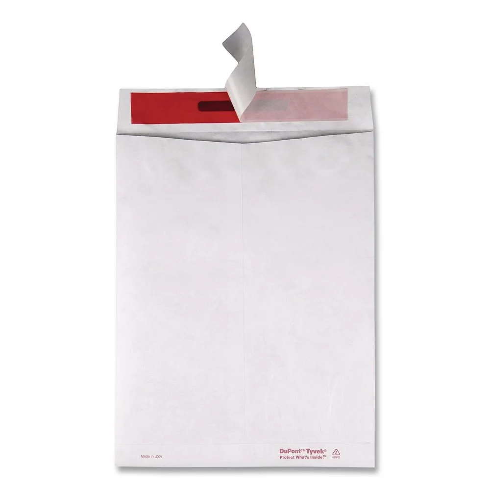 Quality Park 9 in. x 12 in. No. 10-1/2 Flip-Stik Flap Adhesive Closure Tamper-Indicating Mailers Made with Tyvek - White (100/Box)