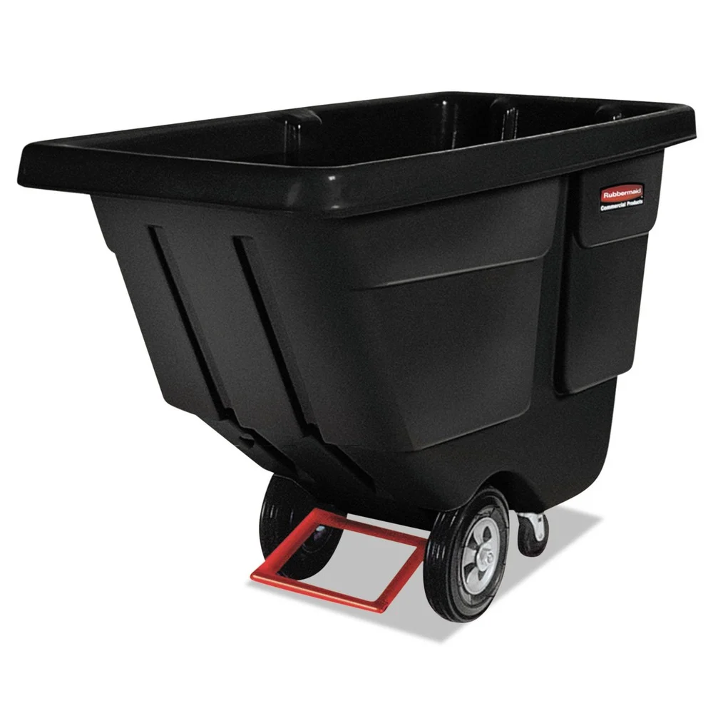Rubbermaid Commercial 202 gal. 450 lbs. Capacity Plastic Rotomolded Tilt Truck - Black