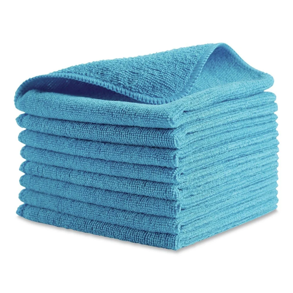 Rubbermaid Commercial 12 in. x 12 in. Microfiber Cleaning Cloths - Blue (24/Pack)
