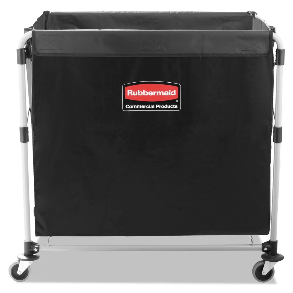 Rubbermaid Commercial 9.96 cu ft. 24.1 in. x 35.7 in. x 34 in. Collapsible X-Cart - Black/Silver