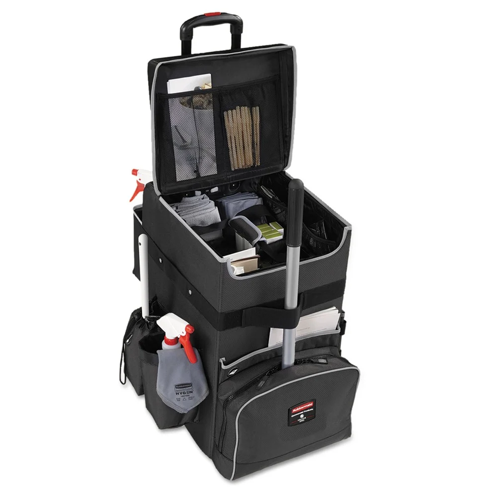 Rubbermaid Commercial Executive 14.25 in. x 16.5 in. x 25 in. 16-Compartment Quick Cart - Dark Gray