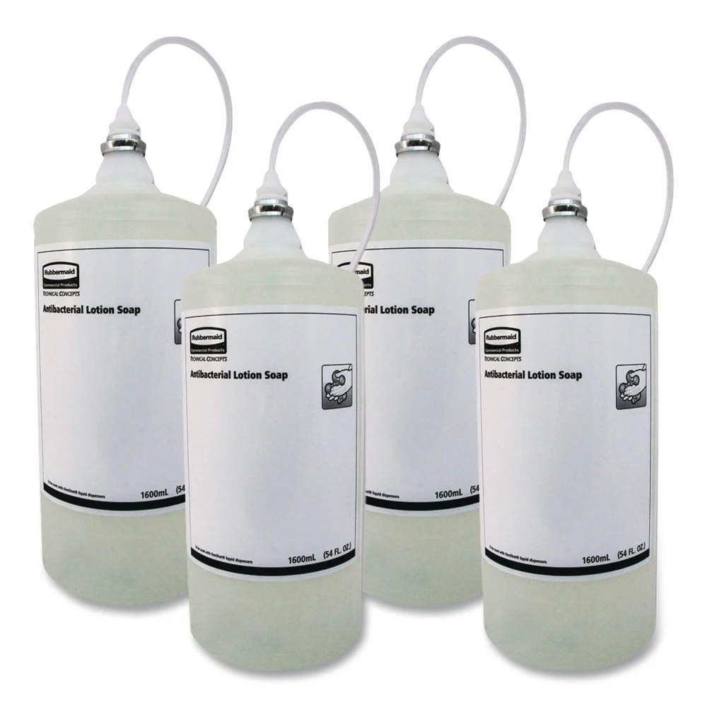 Rubbermaid Commercial 1600 mL One Shot Antibacterial Enriched Lotion Soap Refill - Unscented (4/Carton)
