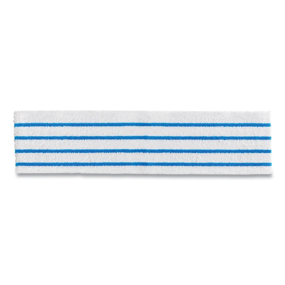 Rubbermaid Commercial HYGEN 4.75 x 19 Disposable Microfiber Pad - White/Blue Stripes (3/Carton)