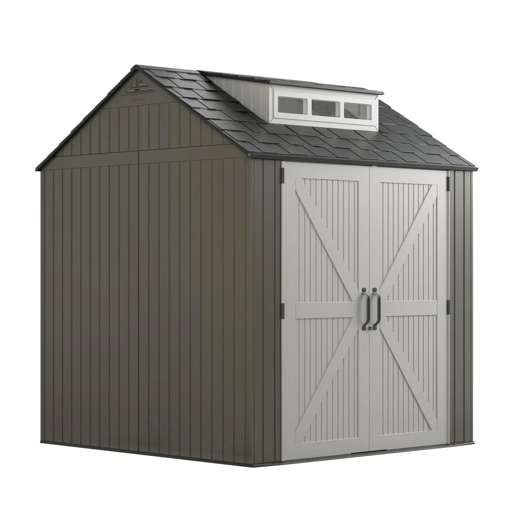 Rubbermaid 337 cu-ft. 7 ft. x 7 ft. x 8 ft. Storage Shed - Brown