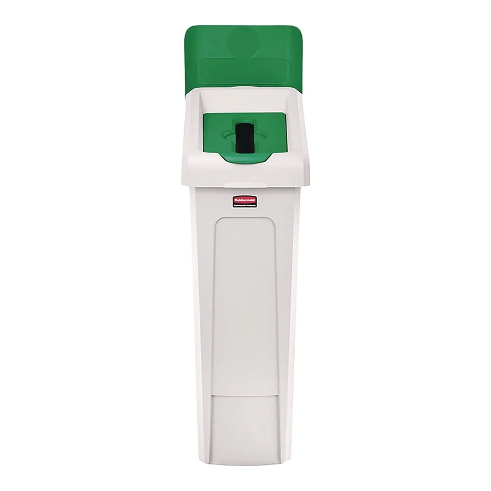 Rubbermaid Commercial Slim Jim Recycling Station Kit 1-Stream Paper 23 gal Plastic Green/Gray