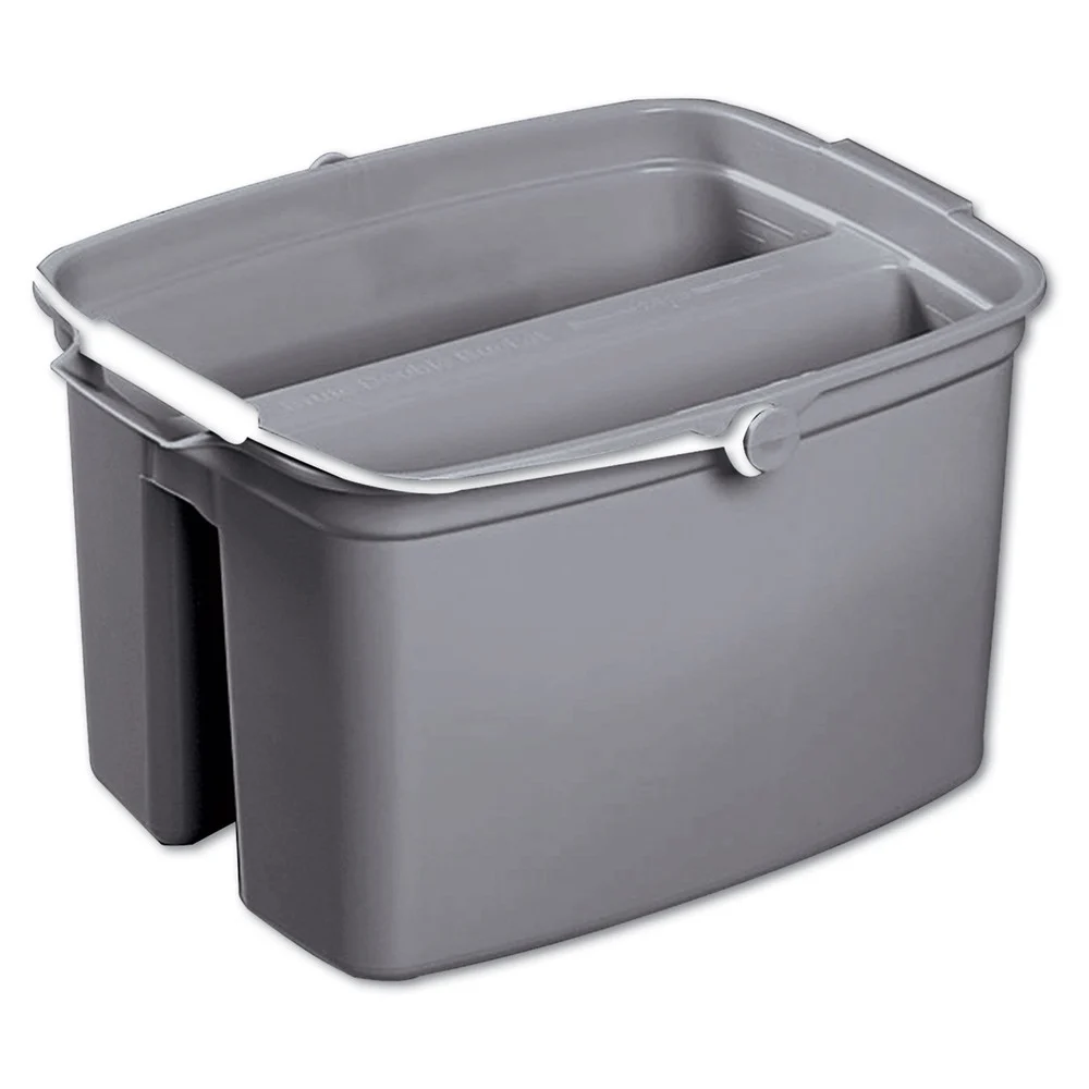 Rubbermaid Commercial 17 qt. Plastic Double Utility Pail - Gray