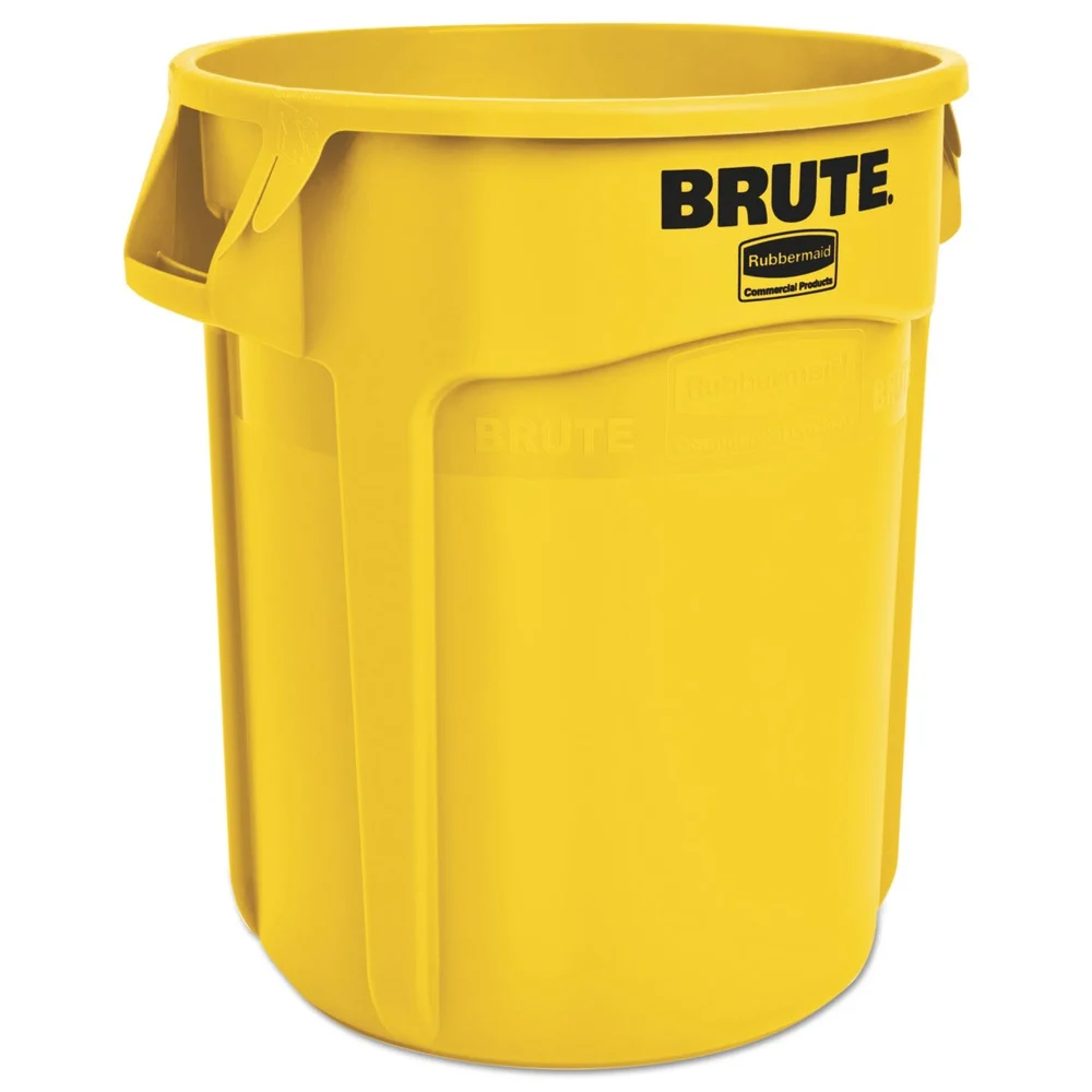 Rubbermaid Commercial 20 gal. Vented Round Plastic Brute Container - Yellow