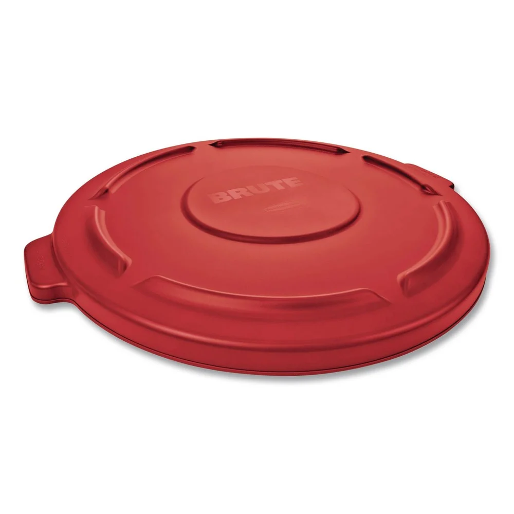 Rubbermaid Commercial 22.25 in. BRUTE Self-Draining Flat Top Lids for 32 gal. Round BRUTE Containers - Red