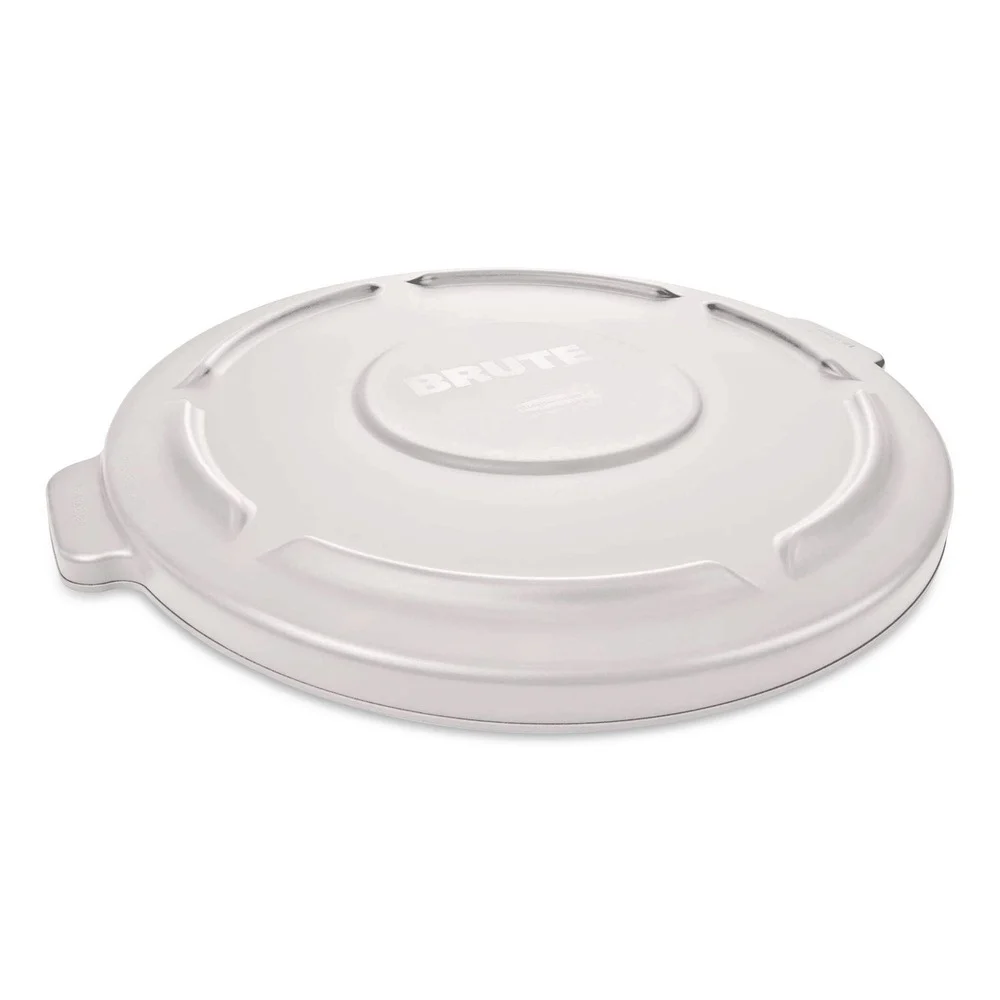 Rubbermaid Commercial 22.25 in. BRUTE Self-Draining Flat Top Lids for 32 gal. Round BRUTE Containers - White