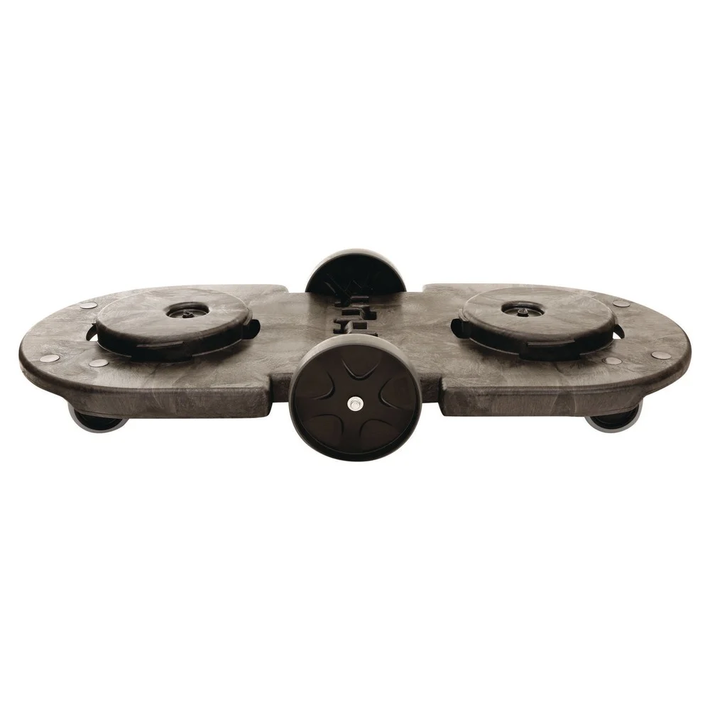 Rubbermaid Commercial 20.25 in. x 45 in. x 8 in. 300 lbs. Capacity 2-Container Tandem Dolly - Black