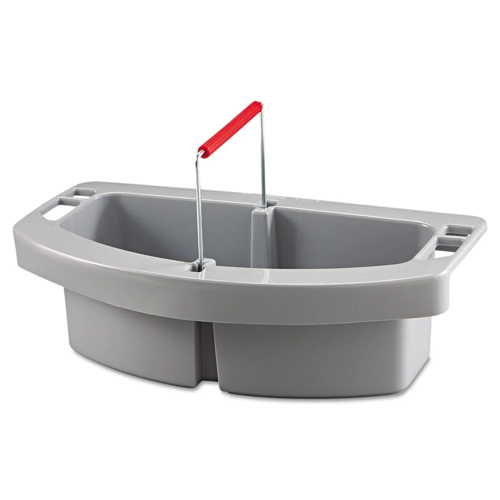 Rubbermaid Commercial 2-Compartment 16 in. x 9 in. x 5 in. Maid Caddy - Gray