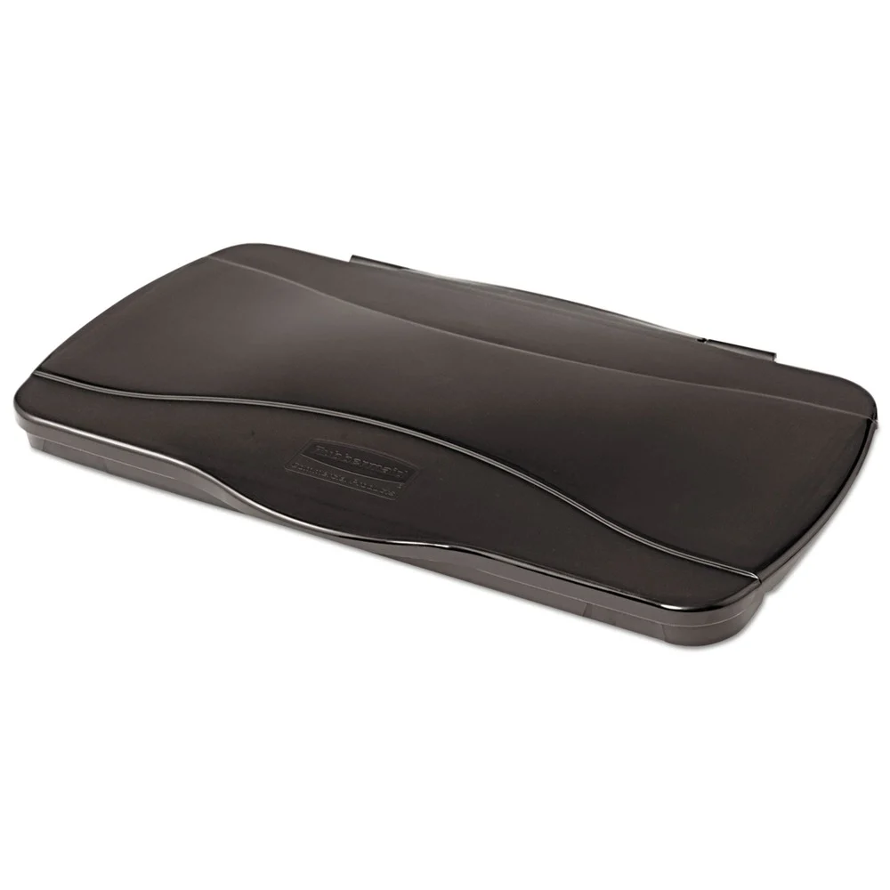 Rubbermaid Commercial Slim Jim 11.38 in. x 20.5 in. x 2.75 in. Hinged Lid - Black