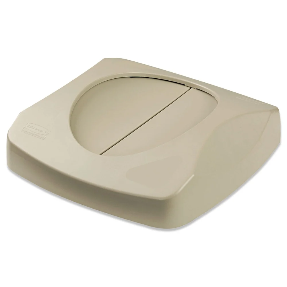 Rubbermaid Commercial Untouchable 16 in. Square Swing Top Lid - Beige