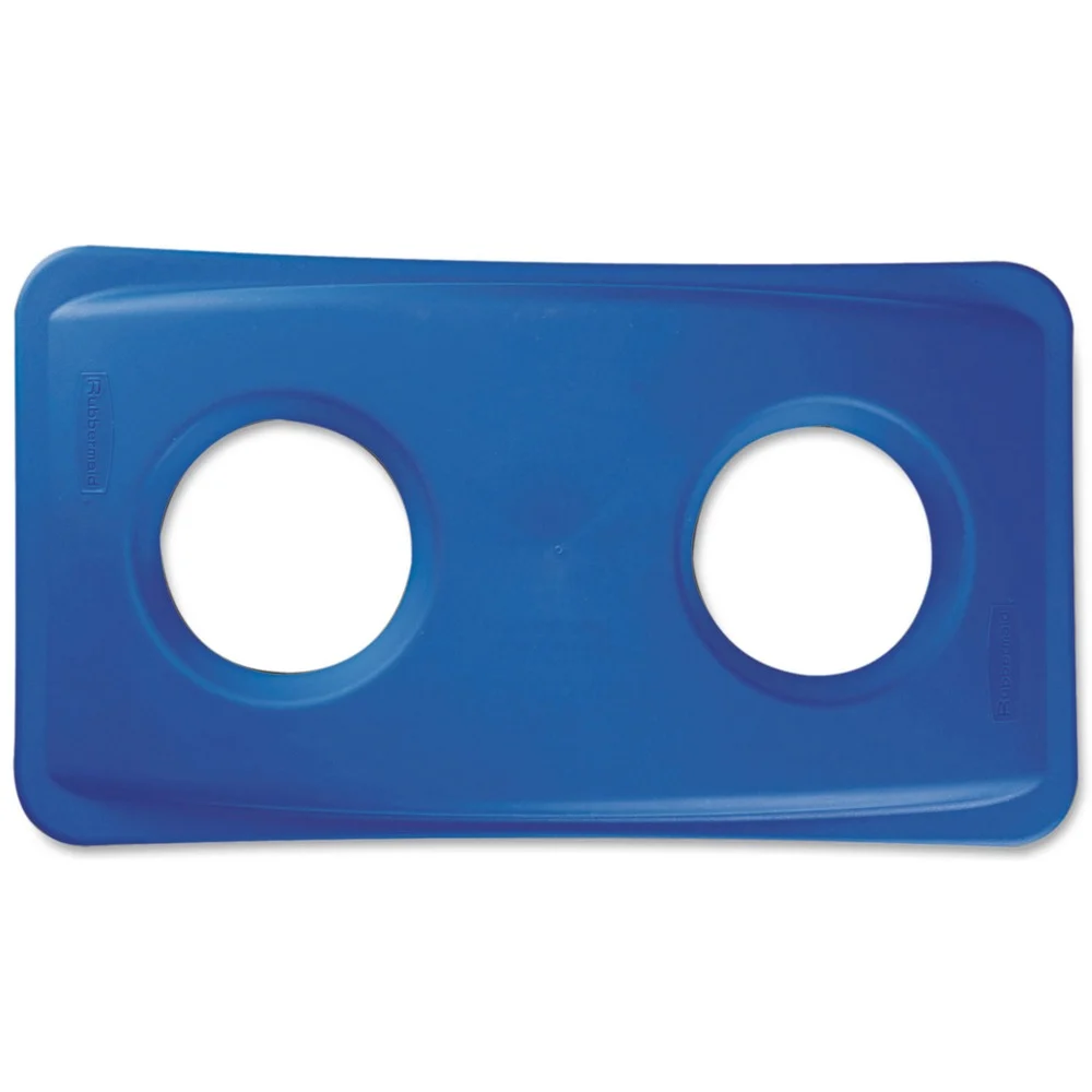 Rubbermaid Commercial 20.38 in. x 11.38 in. x 2.75 in. Lid for Slim Jim Bottle Recycling Container - Blue