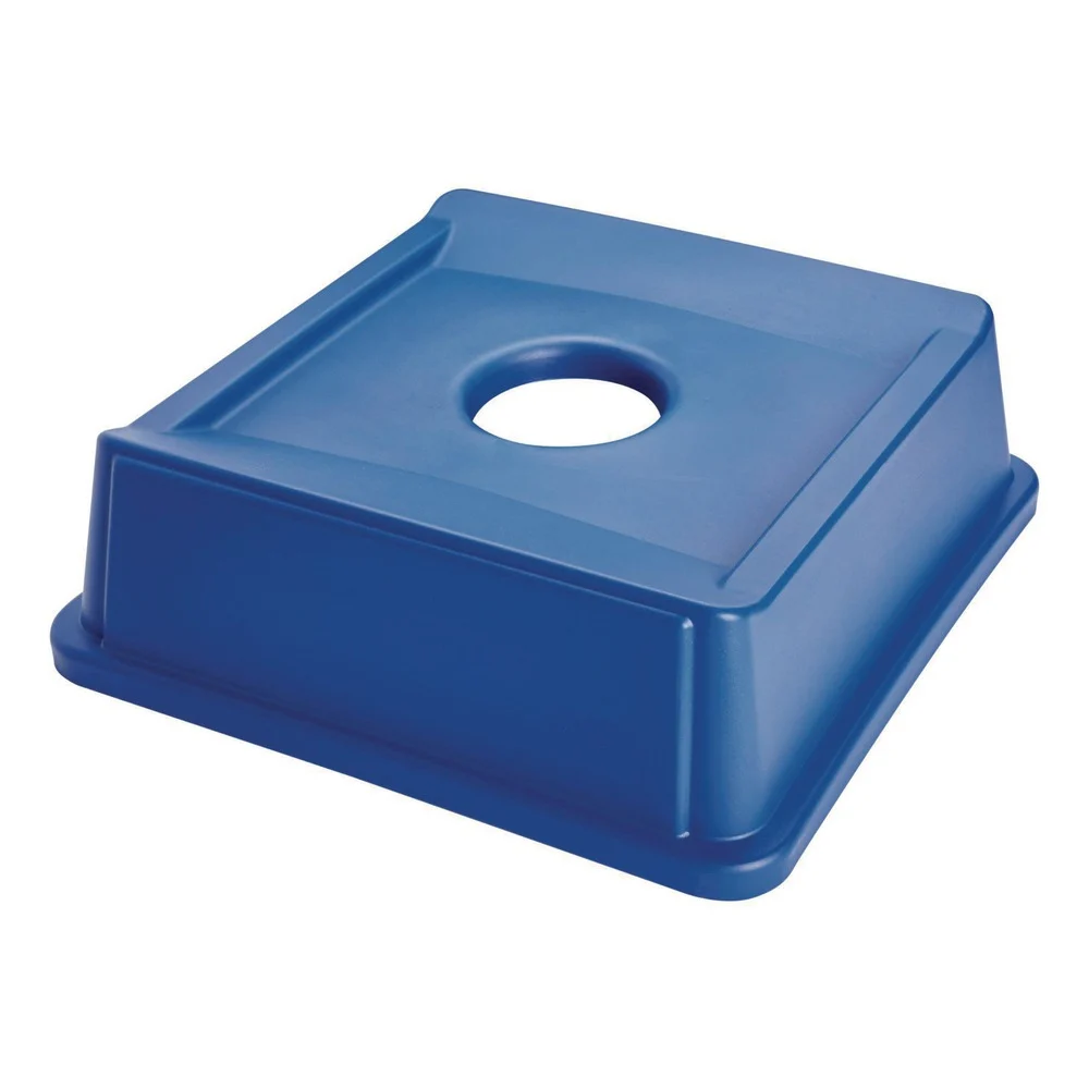 Rubbermaid Commercial Untouchable 20-1/8 in. x 20-1/8 in. Bottle and Can Recycling Lid - Blue