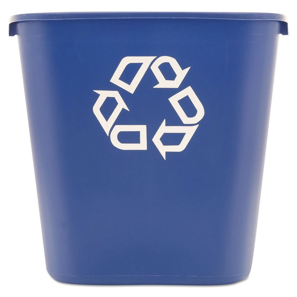 Rubbermaid Commercial 28.13-Quart Rectangular Deskside Recycling Container - Medium, Blue