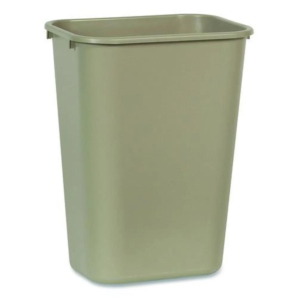 Rubbermaid Commercial 10.25-Gallon Rectangular Deskside Wastebasket - Beige