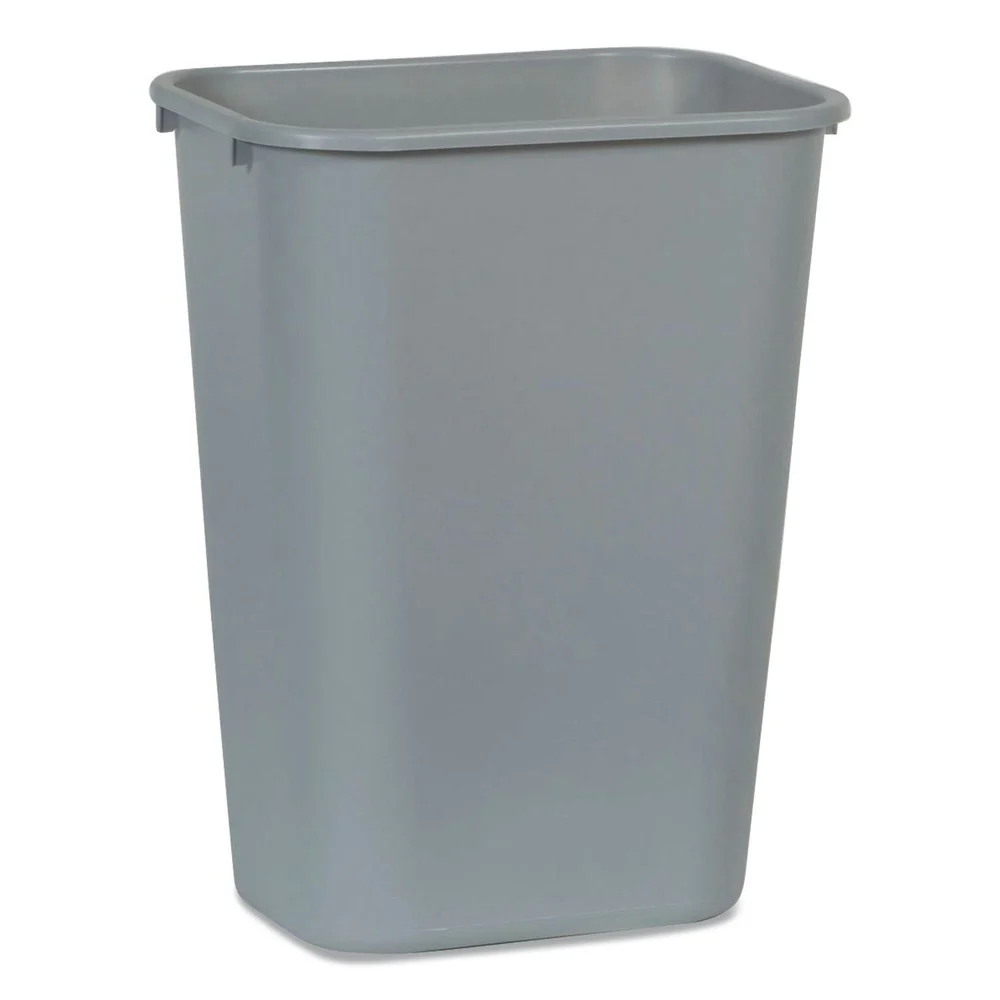 Rubbermaid Commercial 10.25-Gallon Rectangular Deskside Wastebasket - Gray