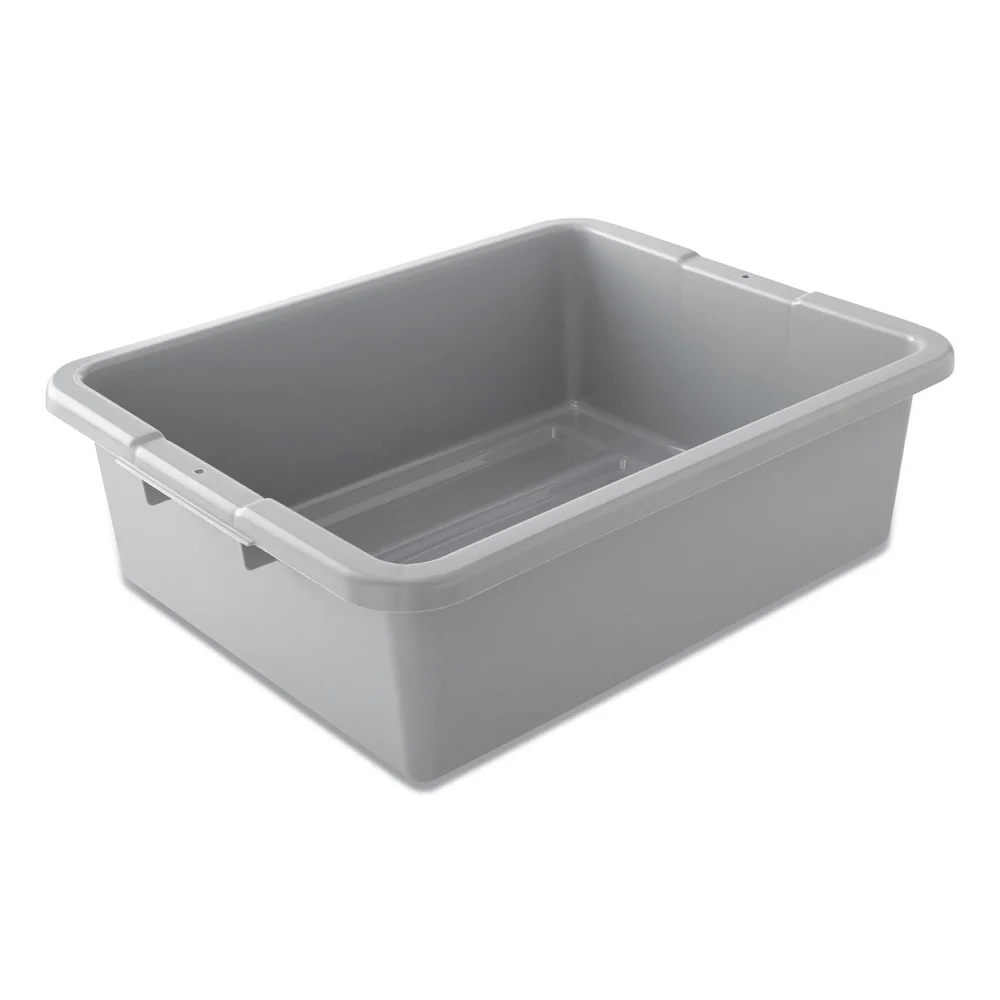 Rubbermaid Commercial 17.13 in. x 21.5 in. x 7 in. Undivided 7.6 Gallon Bus/Utility Box - Gray