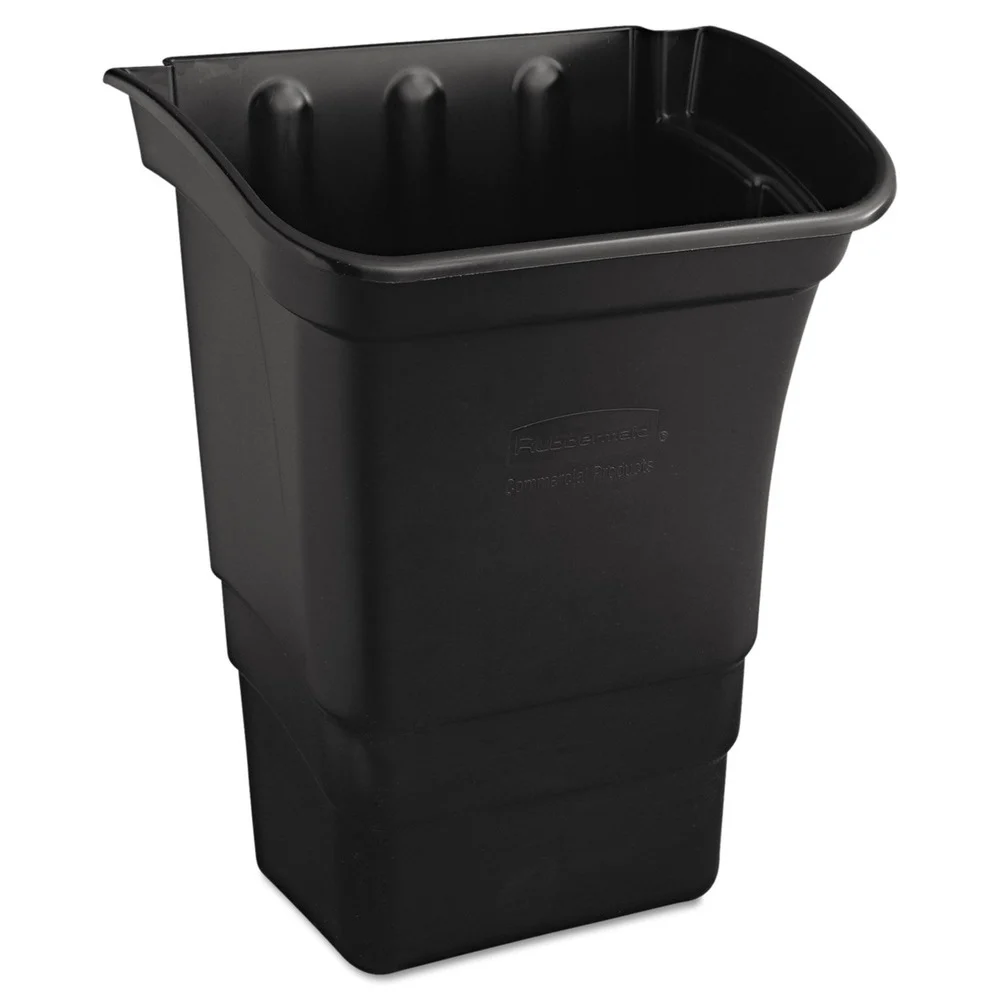 Rubbermaid Commercial 8 Gallon Rectangular Optional Utility Cart Refuse/Utility Bin - Black