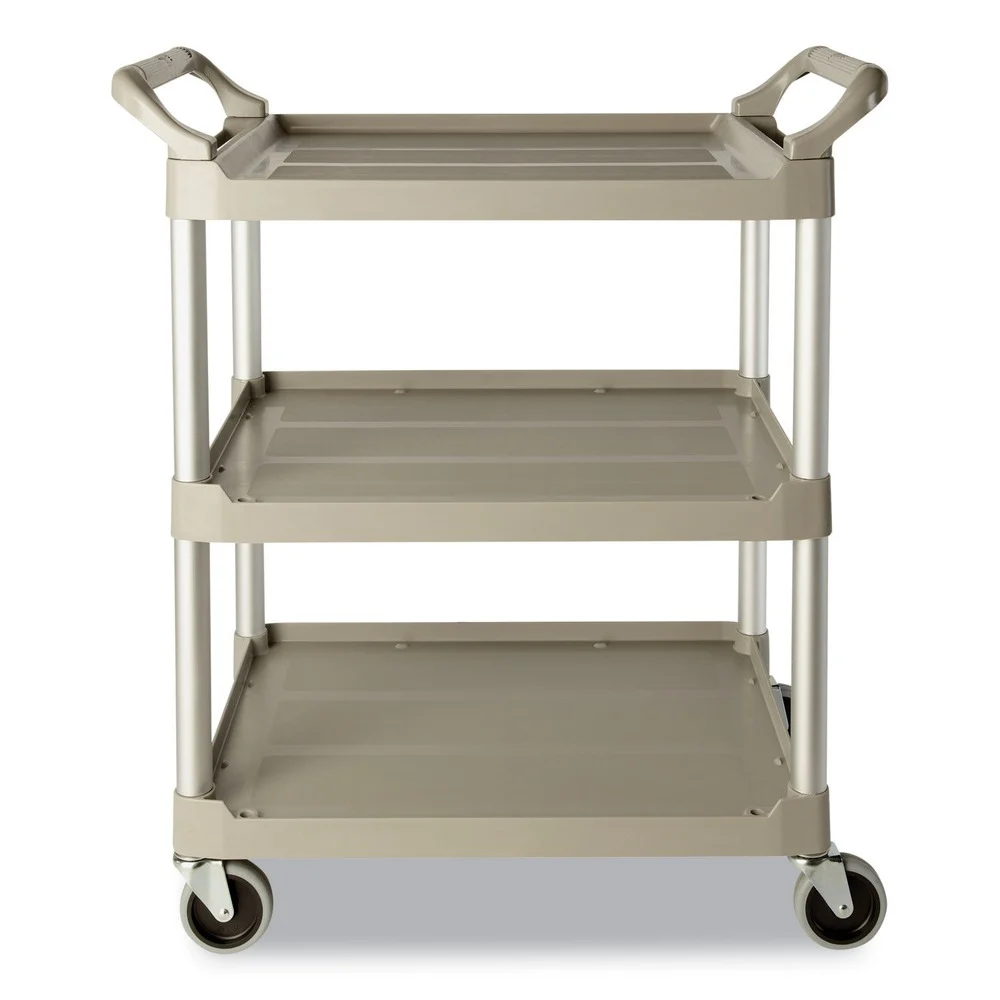 Rubbermaid Commercial 200 lbs. Capacity 3 Shelf Service Cart - Off White