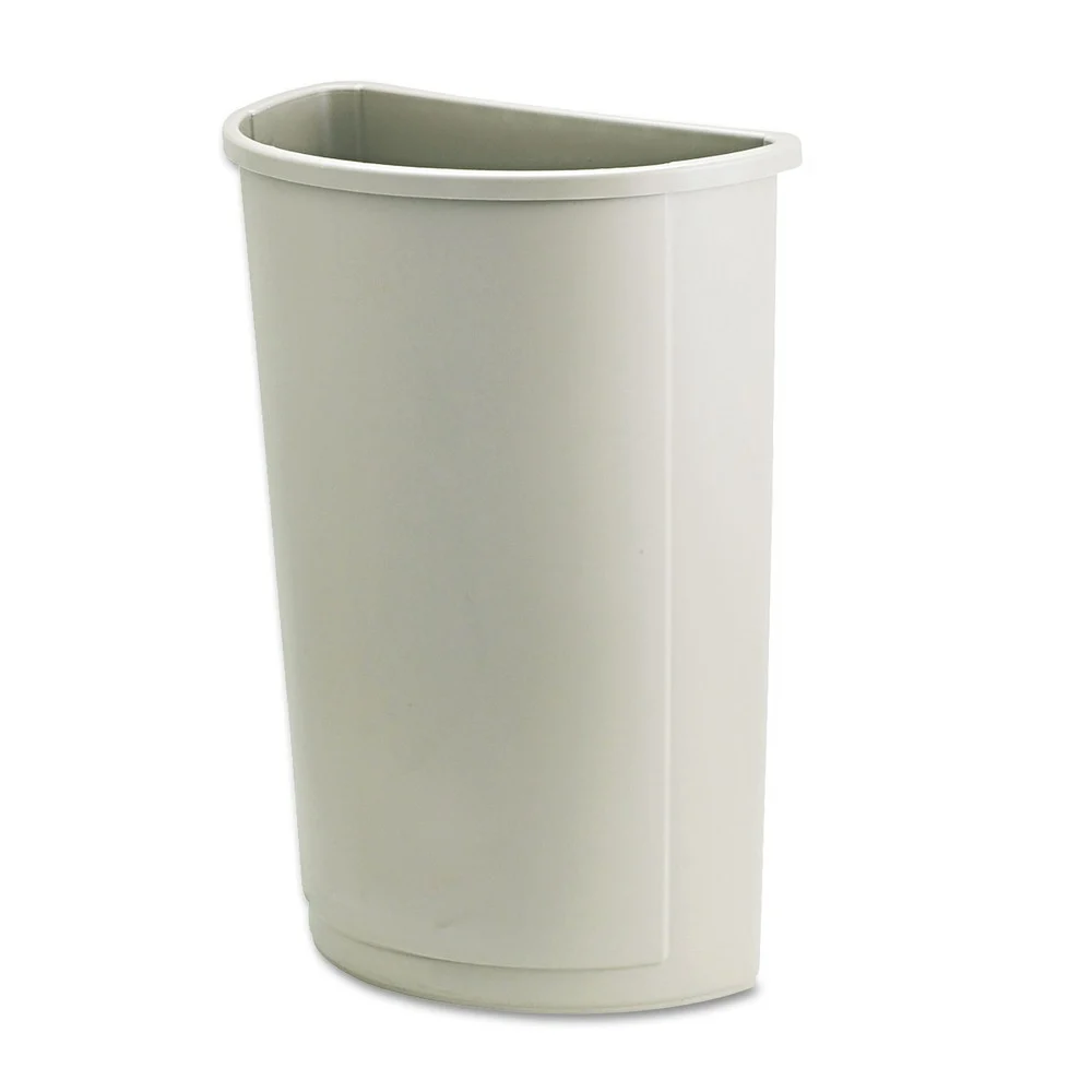 Rubbermaid Commercial Untouchable 21 gal Plastic Receptacle - Half-Round Beige