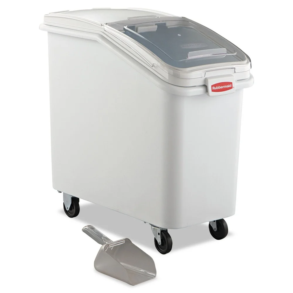 Rubbermaid Commercial FG360288WHT 15.5 in. x 29.5 in. x 28 in. 26.18 gal. ProSave Mobile Plastic Ingredient Bin - White