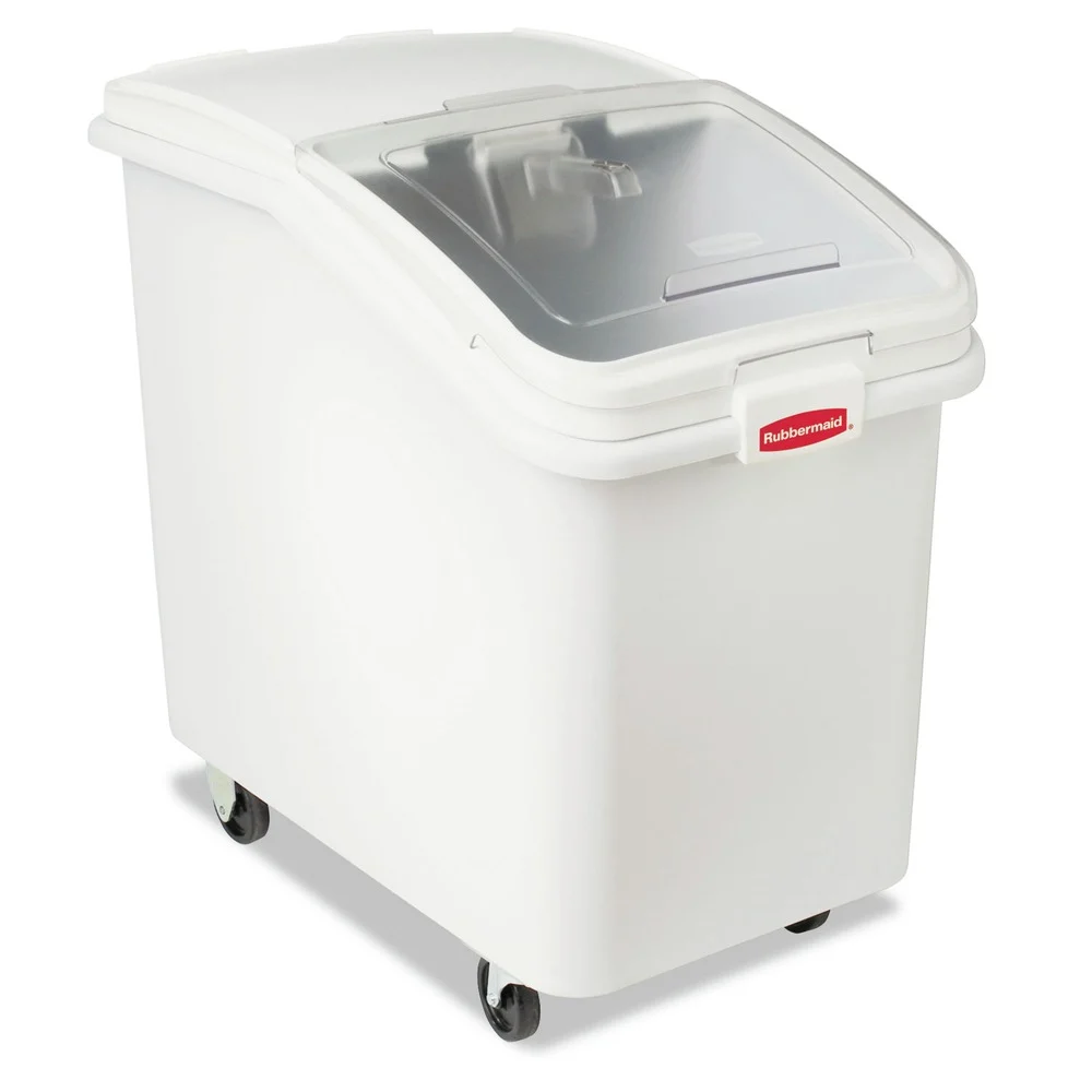 Rubbermaid Commercial FG360388WHT 18 in. x 29.75 in. x 28 in. 30.86 gal. ProSave Mobile Plastic Ingredient Bin - White