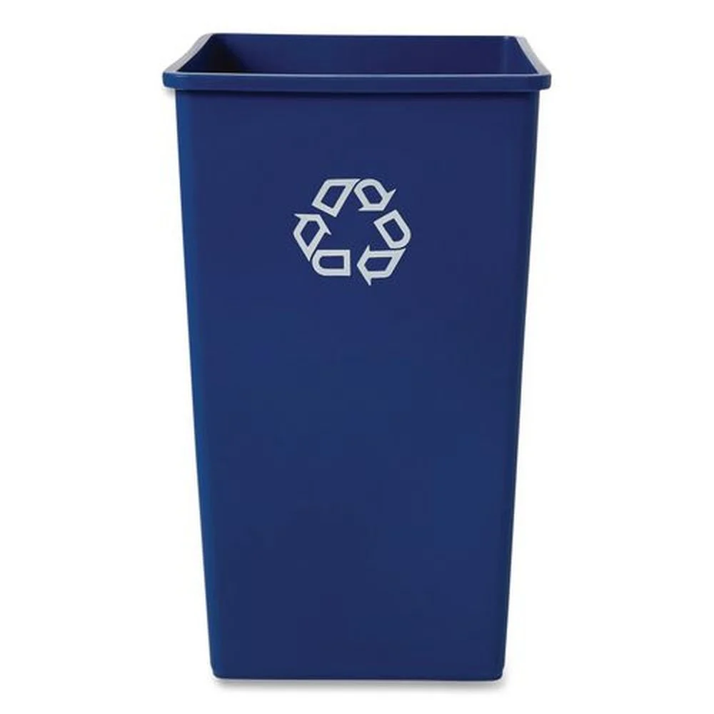 Rubbermaid Commercial 50 gal. Plastic Square Recycling Container - Blue