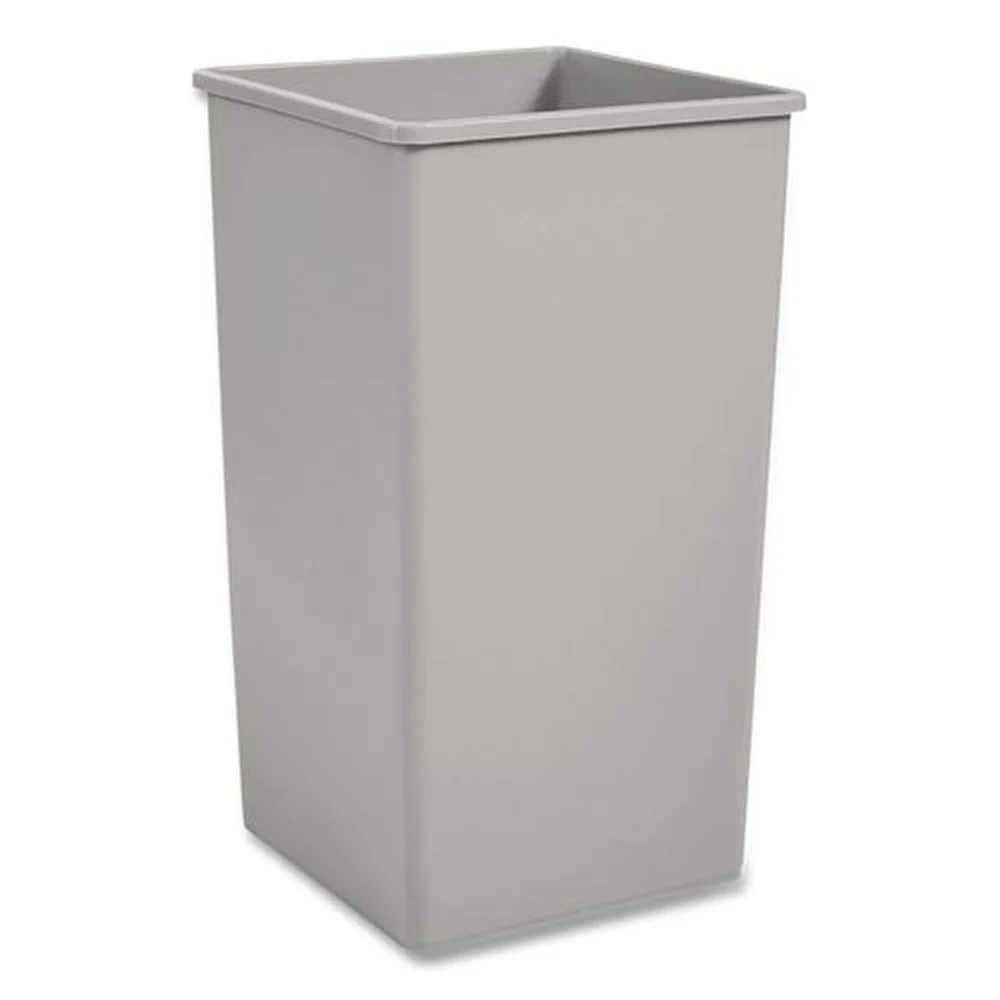 Rubbermaid Commercial 50 gal. Plastic Untouchable Square Waste Receptacle - Gray