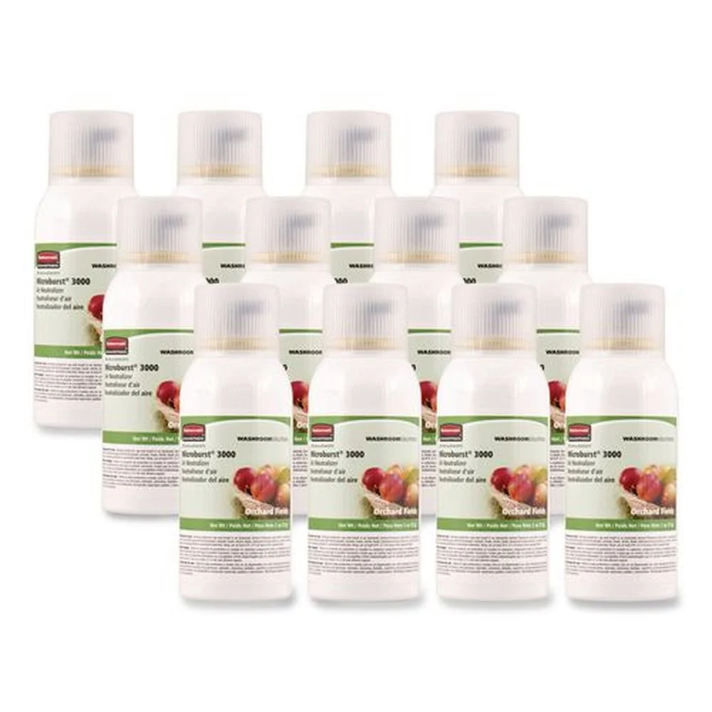 Rubbermaid Commercial Microburst 3000 2 oz. Aerosol Spray Refill - Orchard Fields (12/Carton)