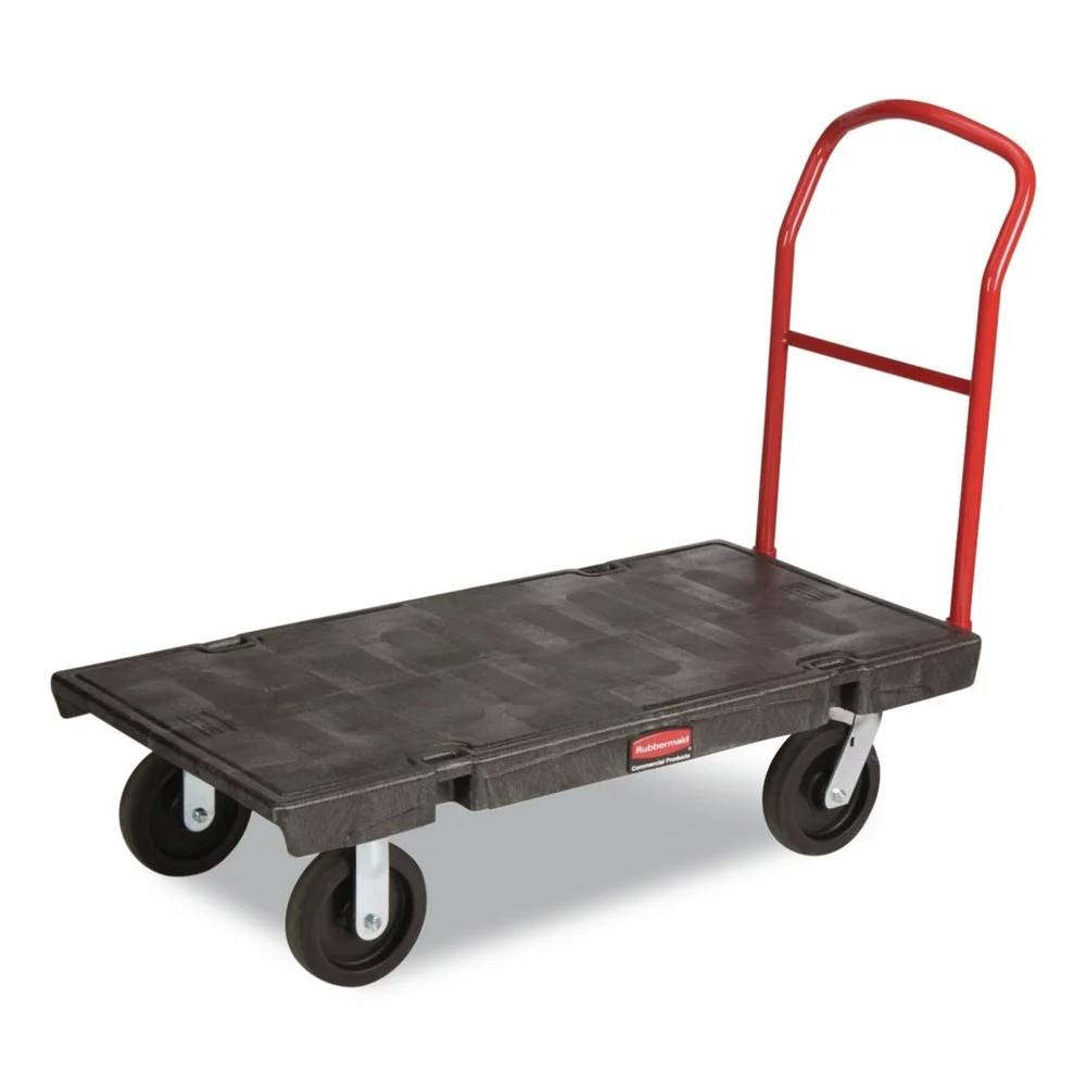 Rubbermaid Commercial FG443600BLA 24 in. x 48 in. 2000 lbs. Capacity Heavy-Duty Platform Truck Cart - Black