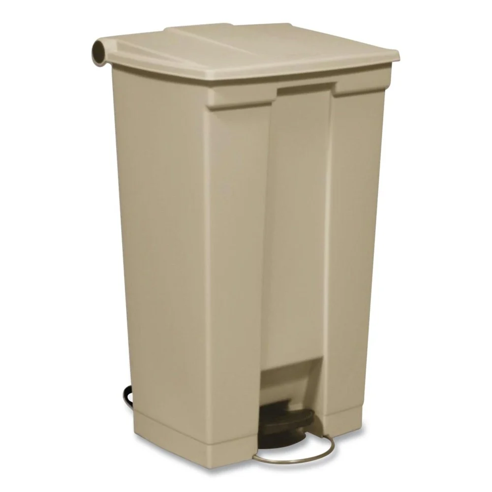Rubbermaid Commercial 18 Gallon Polyethylene Step-On Receptacle - Beige