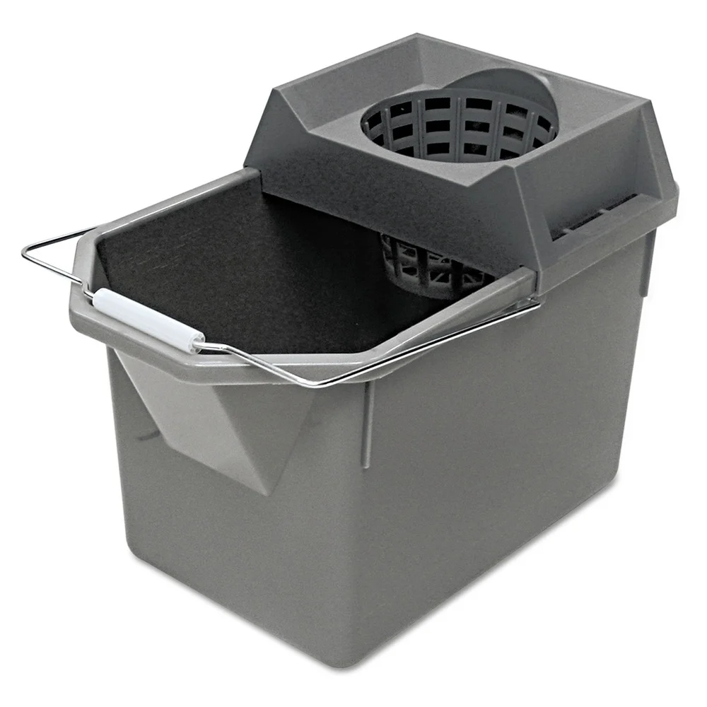 Rubbermaid Commercial 15 qt. Pail/Strainer Combination - Steel Gray