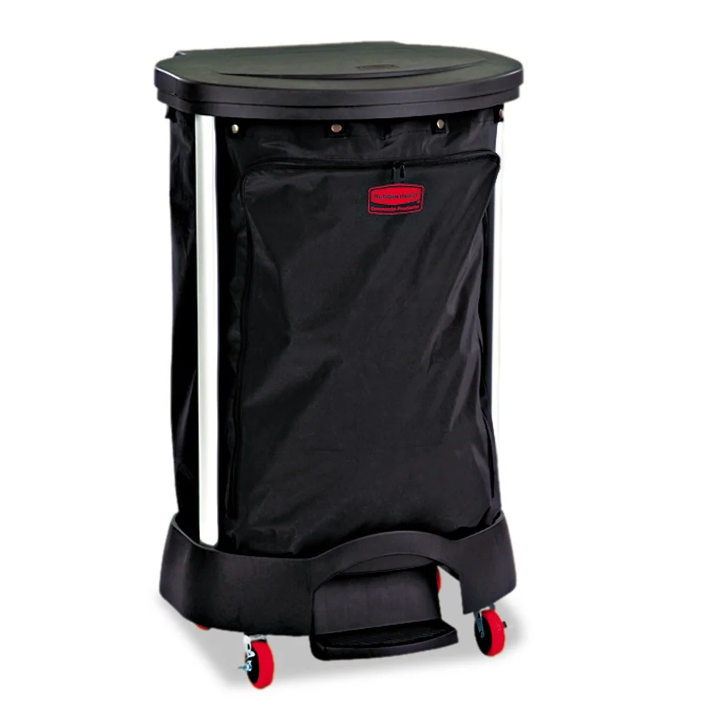Rubbermaid Commercial 13.38 in. x 19.88 in. x 29.25 in. 30 Gallon Premium Step-On Nylon Linen Hamper Bag - Black
